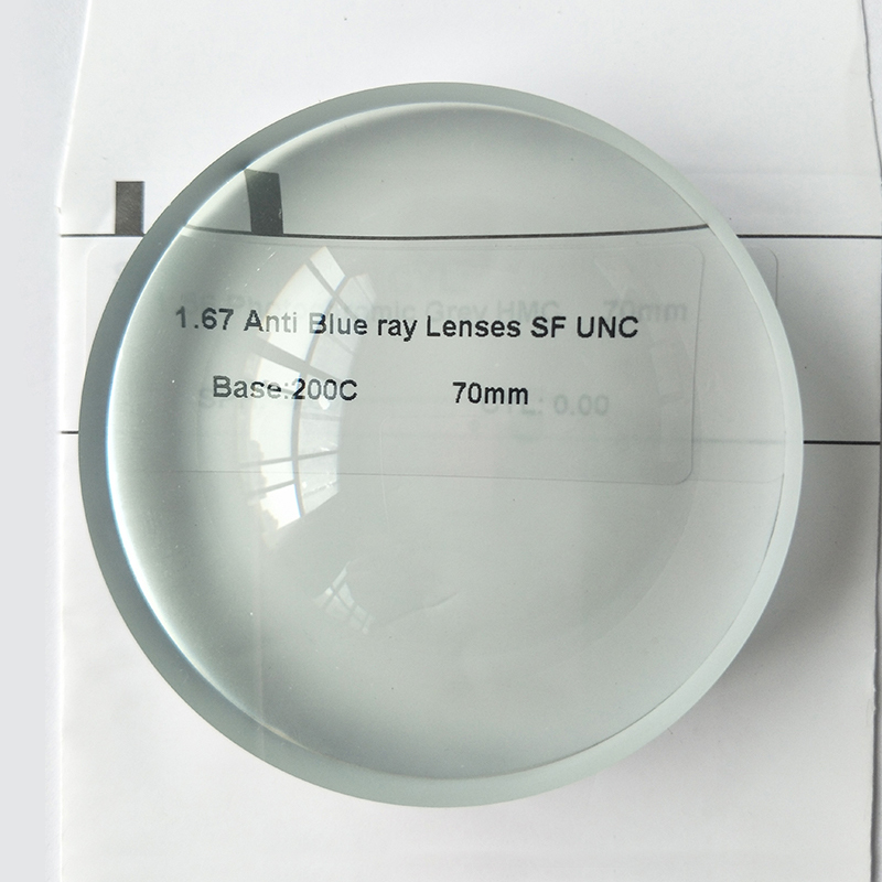 1.67 Lensa Penglihatan Tunggal Blok Biru Setengah Jadi